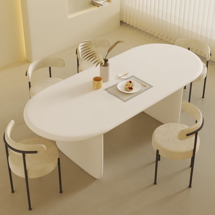 Oval 1/2/5 Piece Dining Table Sets Contemporary White Dining Room Set