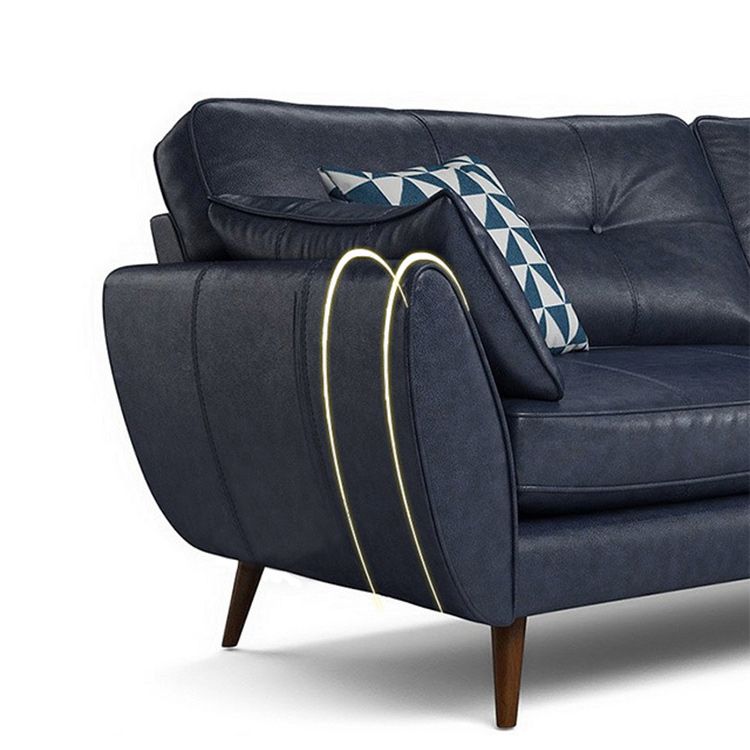 Contemporary Faux Leather Stationary Flared Arm Cushions Seating