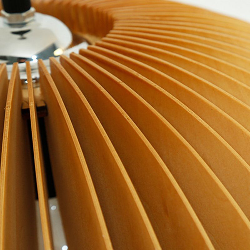 Syliments en bois massif de style japonais Shading Light Light 1-Light Pumpkin Shape Lighting Ayémorrat pour la salle à manger de cuisine