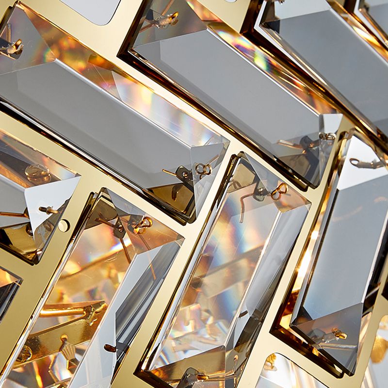 Eigentijdse ronde hanglamp lichte armatuur kristal woonkamer kroonluchter in goud