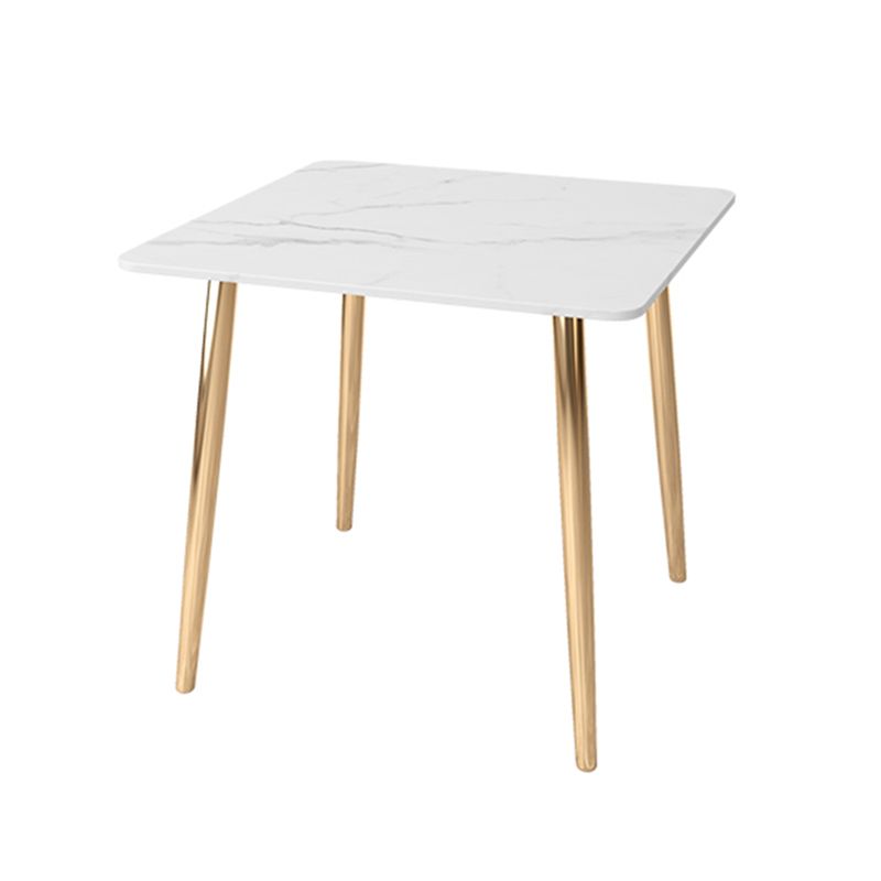 Glam Style Stone Top Dining Table with Gold 4 Legs for Living Room