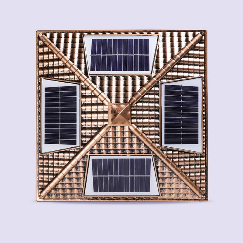 Metal LED Solar Lighting Fixture with Acrylic Shade for Garden