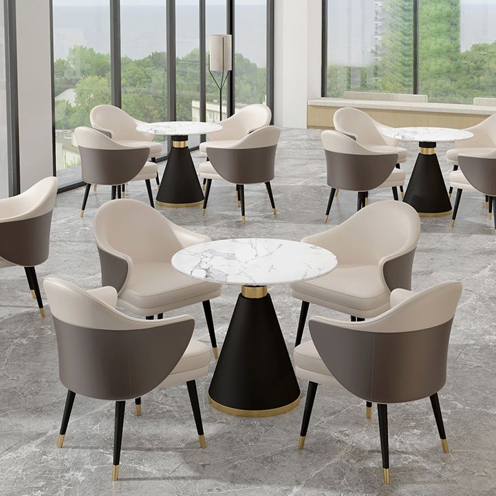 Glam 1/2/5 Pieces Dining Set Round Shape Sintered Stone Dining Table Set