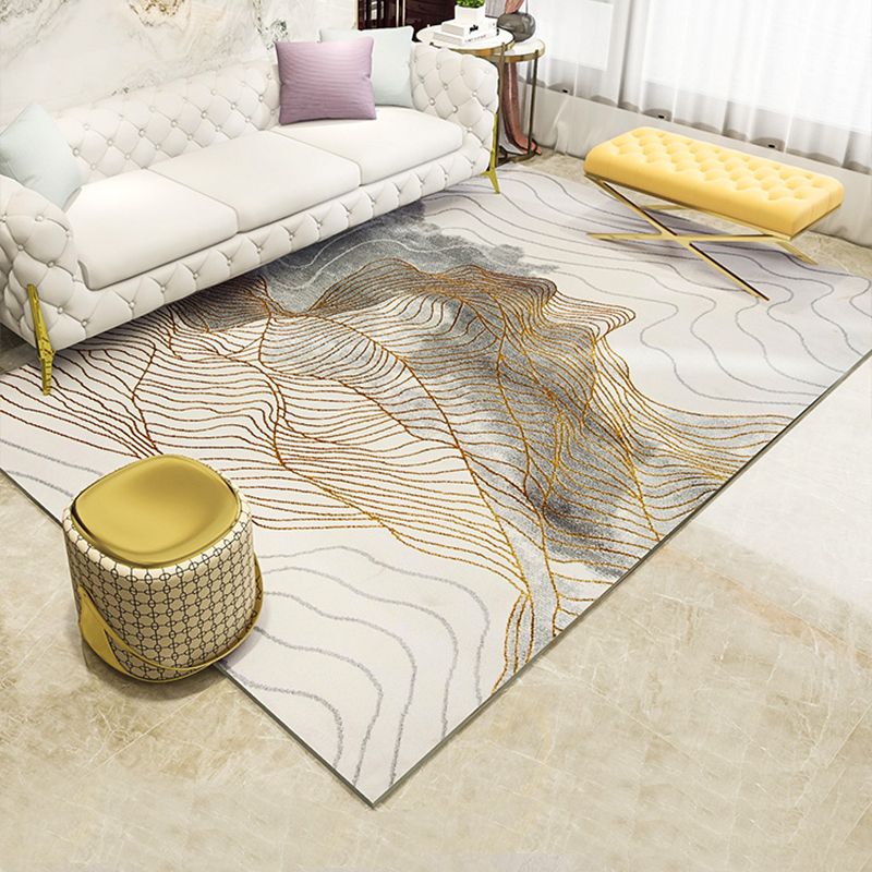 Novelty Abstract Pattern Rug Multi Colored Polypropylene Area Rug Easy Care Pet Friendly Carpet for Living Room