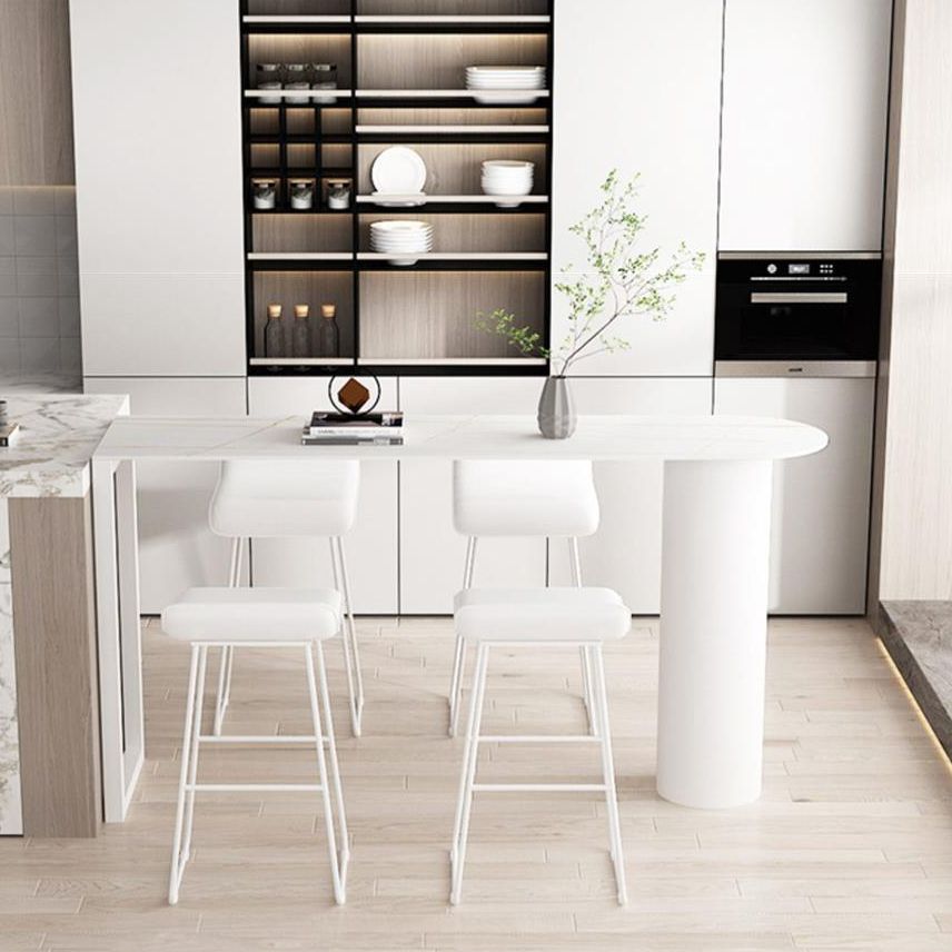 Modern 1/2/3/5 Pieces Sintered Stone Pub Table Set Fixed Counter Table Set for Home Use