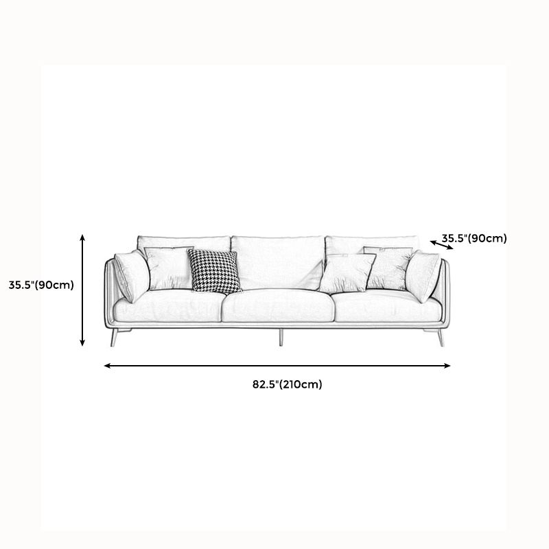 Modern Green and White Fabric Sofa Square Arm Sofa for Living Room