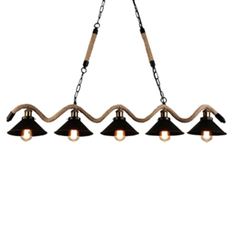 Metal Island Chandelier Light Industrial Black Cage Restaurant Chandelier Light Fixture