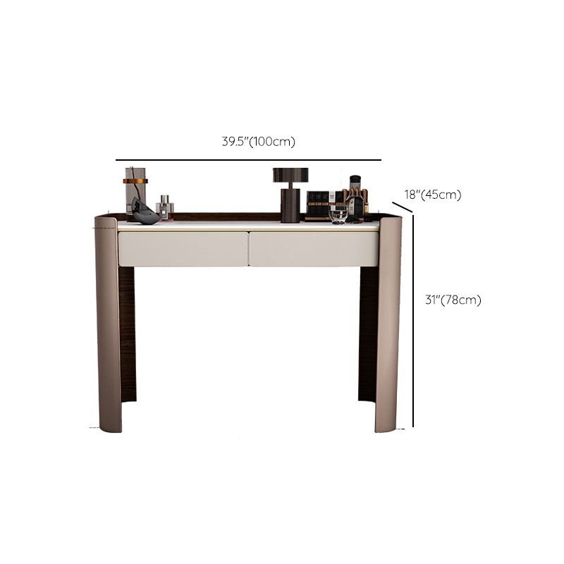 Contemporary 30.7" Height Slate Top Table Makeup Vanity with Drawers