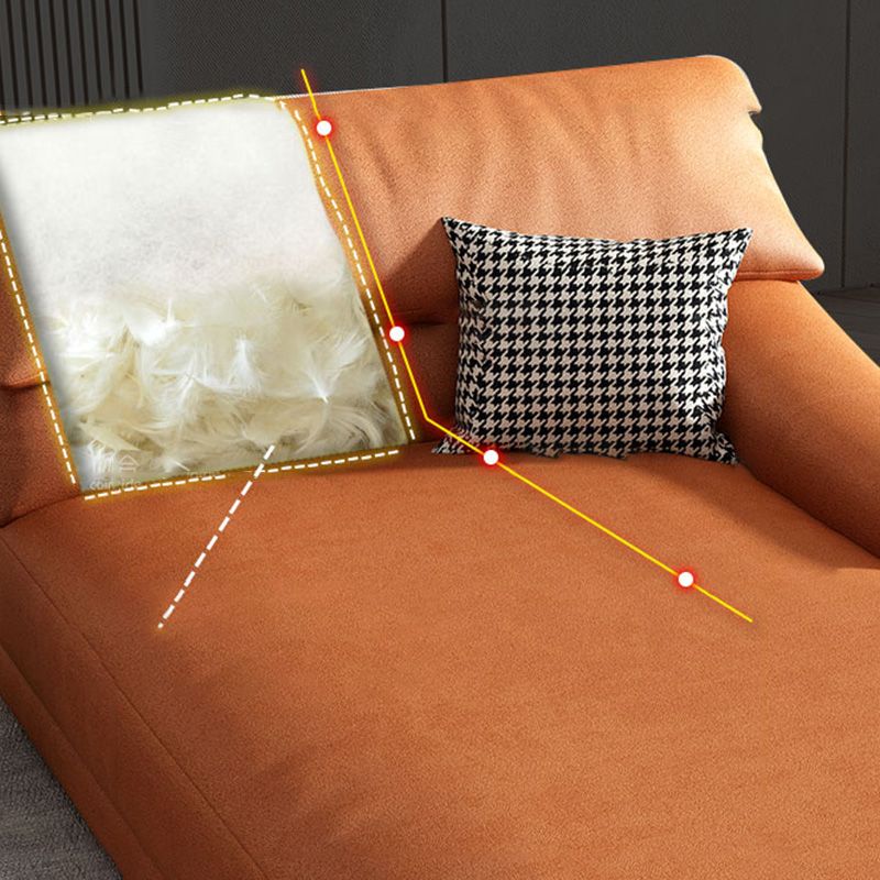Modern Upholstered Chaise Lounge Leather Recessed Arms for Bedroom and Living Room