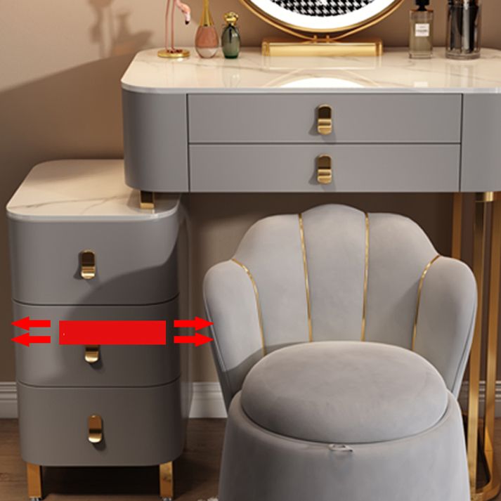 Contemporary Stone Vanity Dressing Table Bedroom Makeup Vanity Desk with Drawer