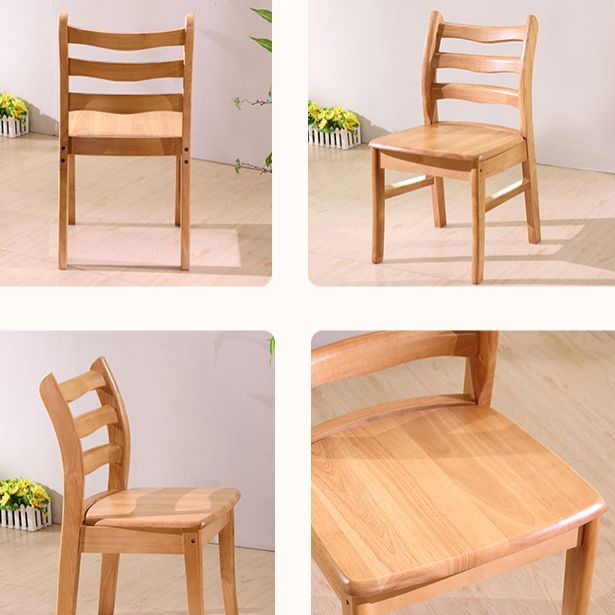 Chaise de salle à manger carrée en bois de cuisine Morden, chaise de salle à manger empilable avec dossier en échelle