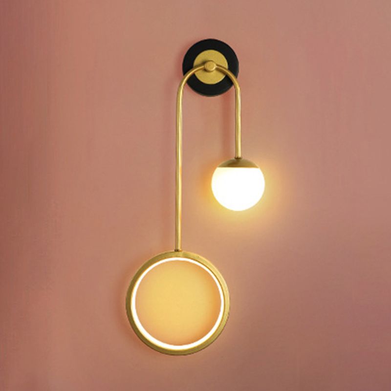 Modern Unique Shape Wall Mount Light Fixture 2 Light Wall Light Sconce in Gold