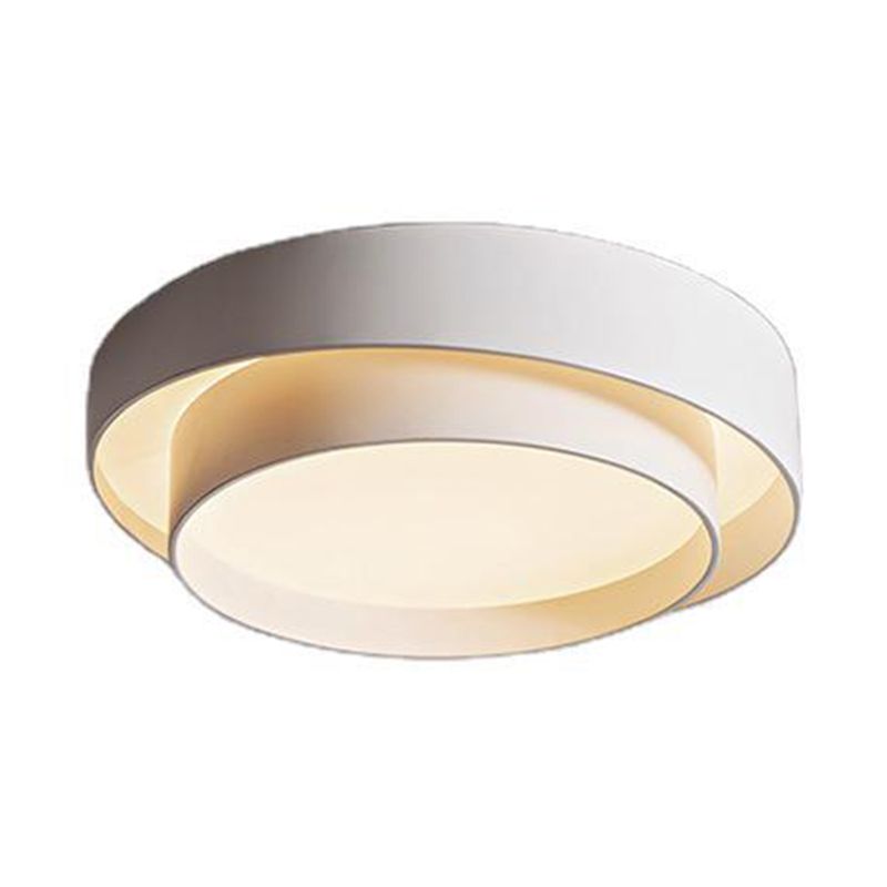 Ronde inbouwplafondlamp van wit metaal, LED-inbouwverlichting in Scandinavische stijl voor slaapkamer