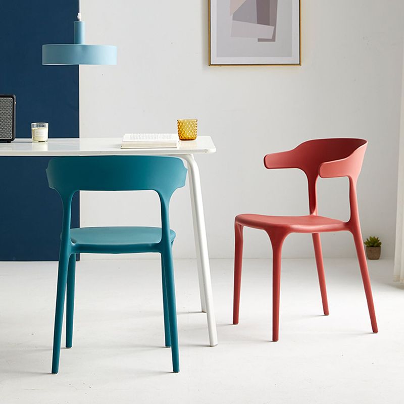 Modern Dining Room Armless Plastic Open Back Stackable Dining Chair
