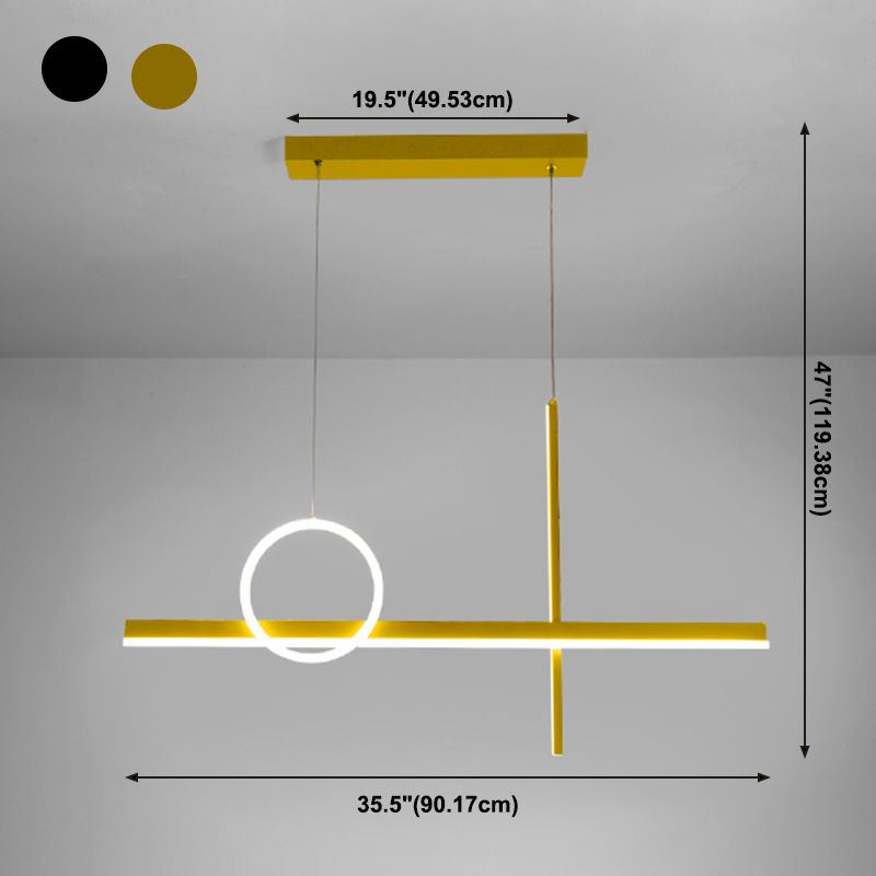 3 Light Linear Island Lights Contemporary Metal Island Lighting Fixture