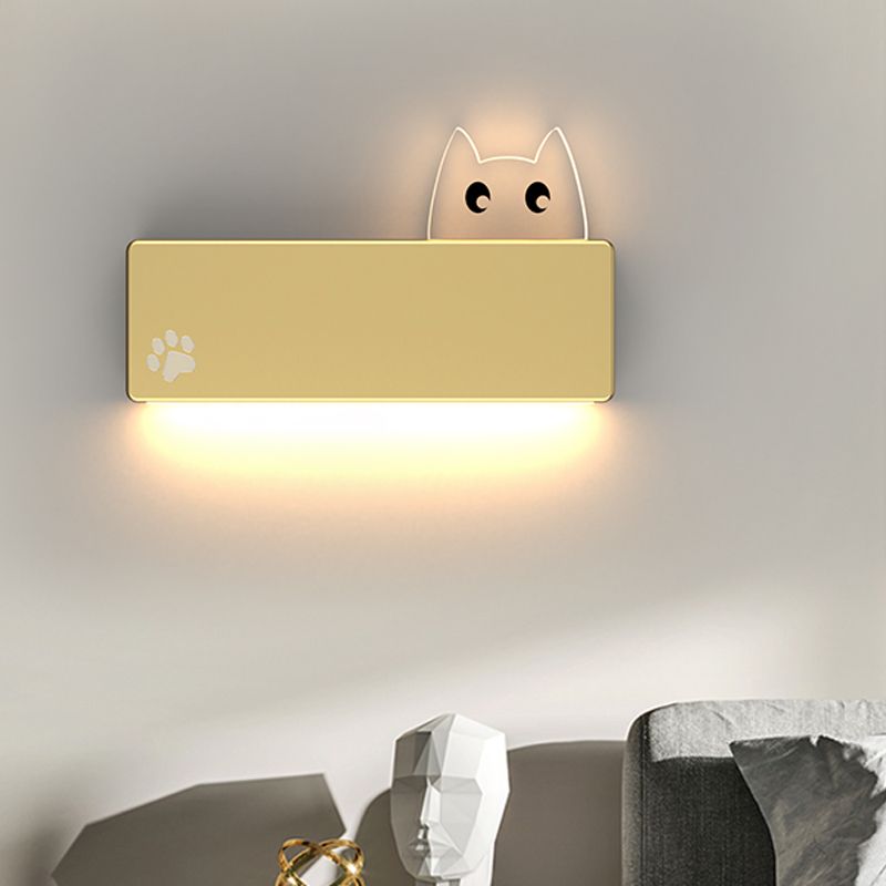 Forma a forma di gatto Light Kids Style Metal 1 Light Wall Monte Light