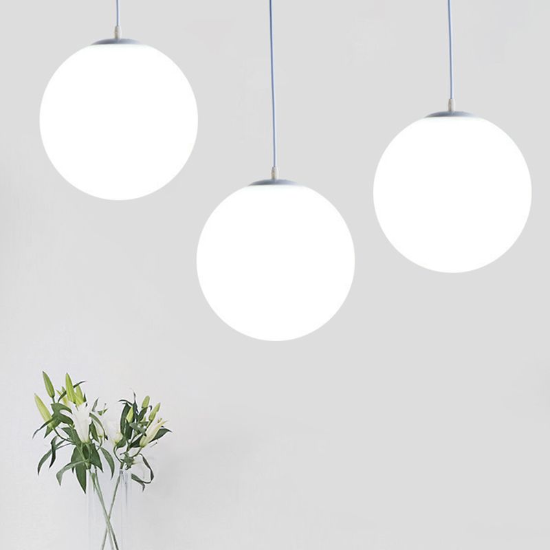 Lampe à suspension en verre blanc escaliers globaux pendentif pendentif avec 1 lumière