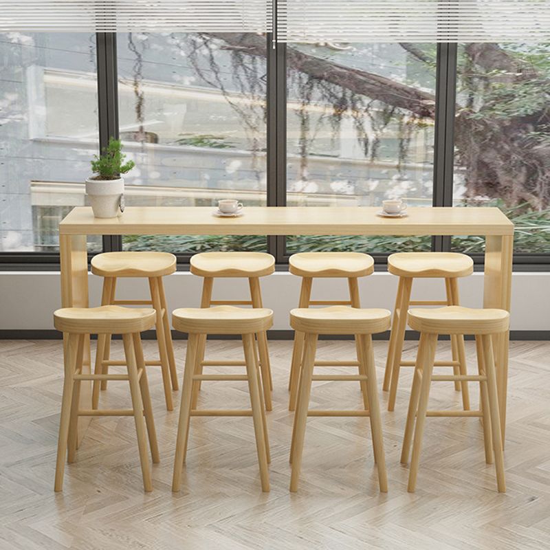 1/2/5/9 Pieces Bar Stool and Table Set Solid Wood Pub Dining Set