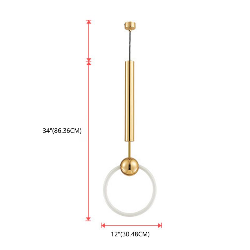 Gold Ring Ceiling Suspension Lamp Simplicity LED Metal Ceiling Pendant Light for Bedroom