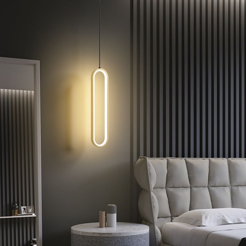 Linear Shape Hanging Lighting Modern Style Metal Multi Light Hanging Lamp for Bedside