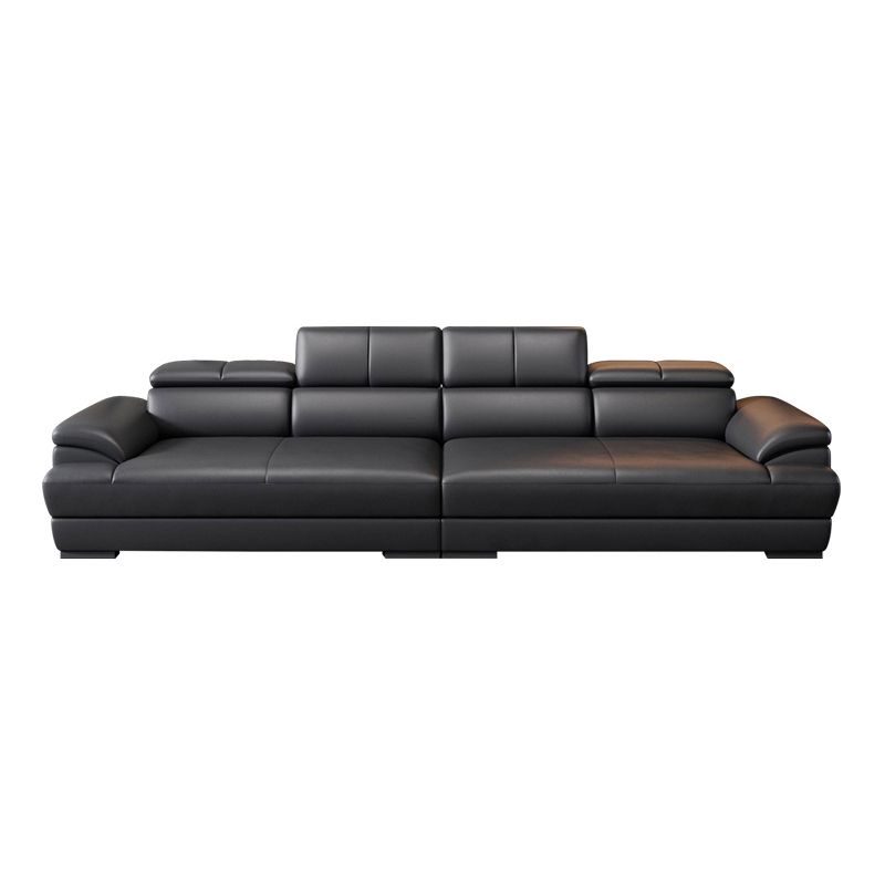 Black Contemporary Cushion Back Sofa/Sectional for Living Room