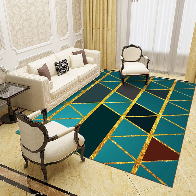 Unique Abstract Patterned Rug Multi Color Contemporary Rug Polypropylene Washable Pet Friendly Non-Slip Backing Rug for Lounge