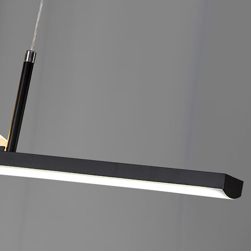 Luz de metal lineal lámpara de luz contemporánea 1 luz colgante de cocina ligera