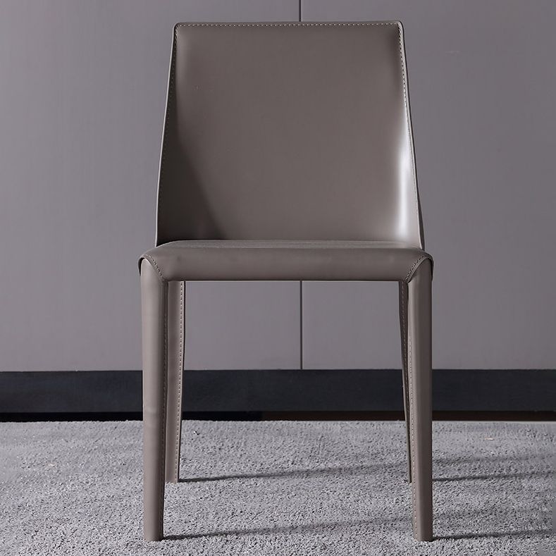Hedendaagse vaste achterste dinerenstoelen Lederen eetkamerstoelen voor keuken (set van 2)