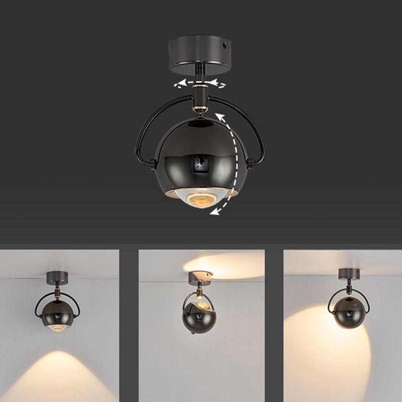 Modernism Wall Sconce Black Globe Sconce Lighting with Metal for Bedroom