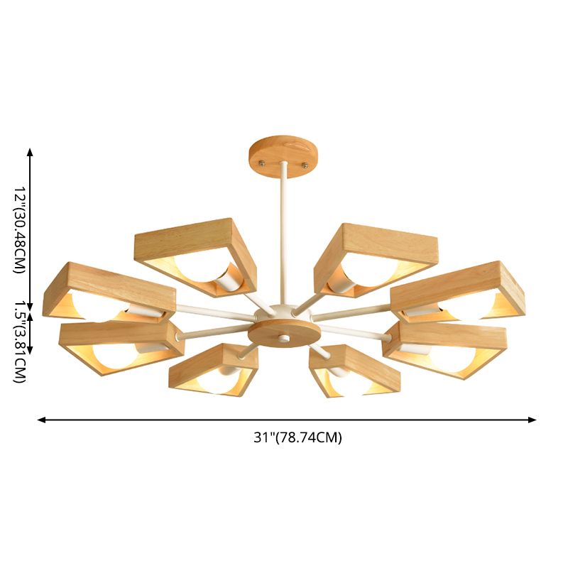 Sputnik Chandelier Light Fixture Nordic Style Wooden Chandelier Lighting Fixture