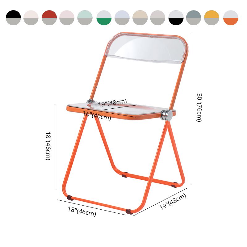 Chaise de salle à manger contemporaine en métal, chaise latérale pliante sans bras pour usage au restaurant