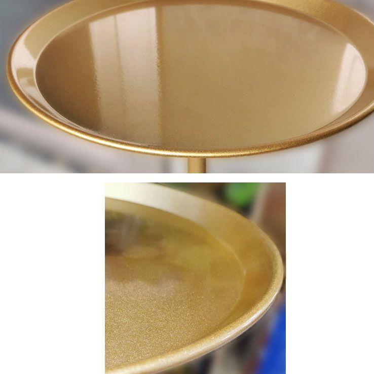 Mid-century Modern 24 " Tall Iron Pedestal End Table Round Tray Top Side Table