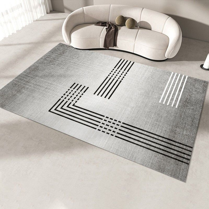 Modern Geometric Print Rug Polyester Indoor Carpet Non-Slip Backing Carpet for Living Room