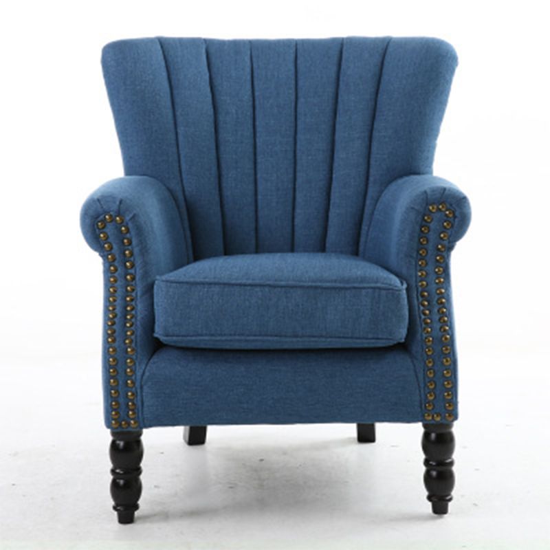 Modern 29.5"W Rolled Arms Nailhead Trim Single Sofa Chair with Sewn Pillow Back