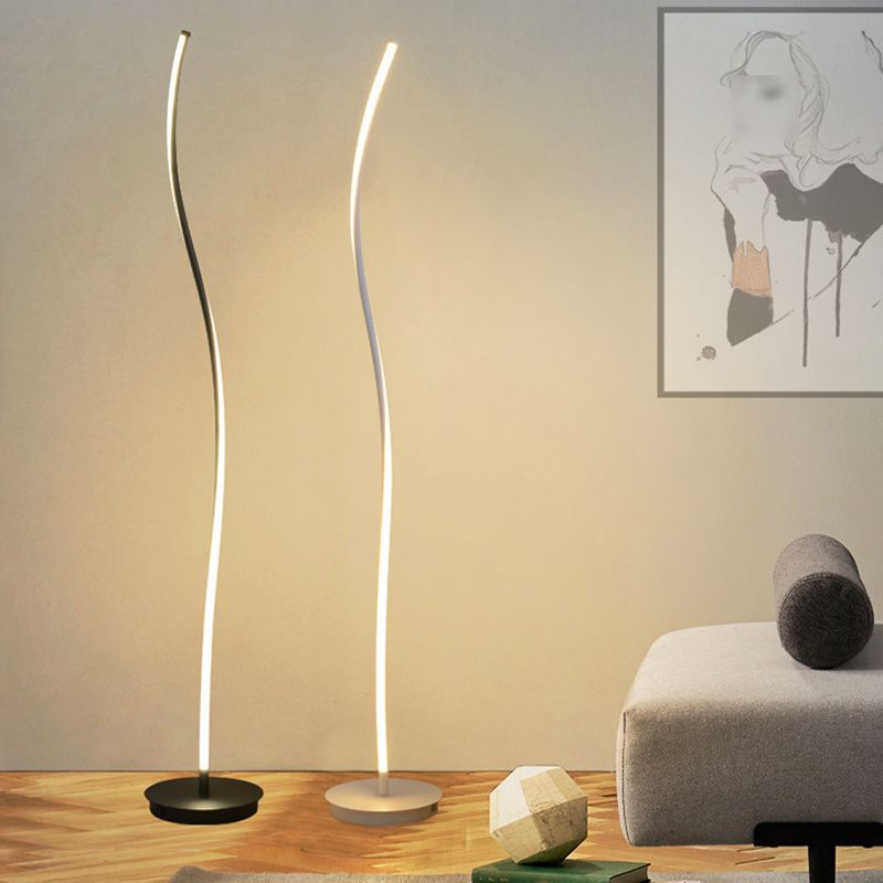 Twist Metal Floor Light Modern Style 1 Light Floor Light Fixtures