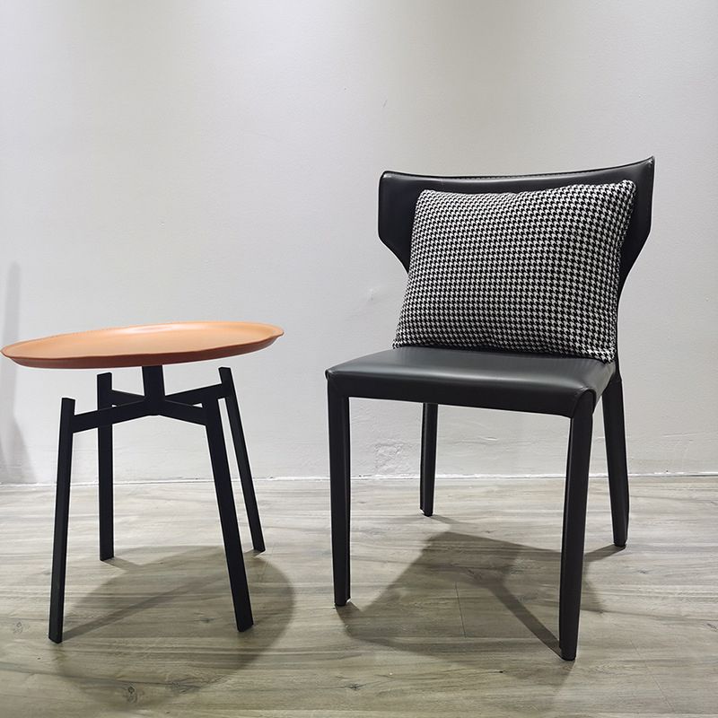 Faux Leather Kitchen Dining Armless Chair Wingback Side Chair