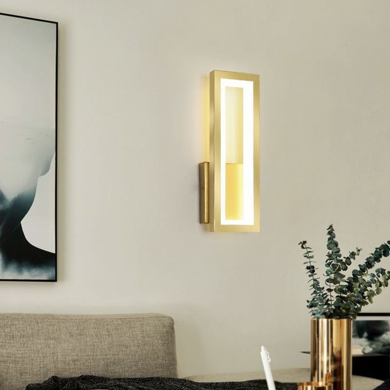 Rectangular Shape Wall Lamp Modern Style Metal 1 Light Wall Light