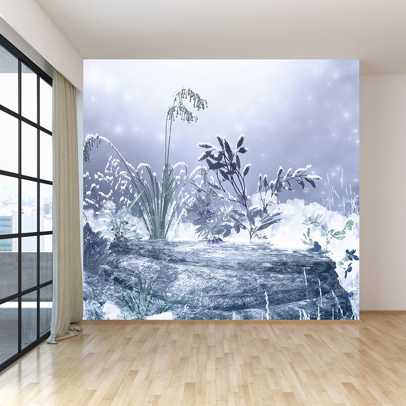 Botanical and Rock Mural Decal Modern Decorative Kitchen Wall Covering, Made to Measure
