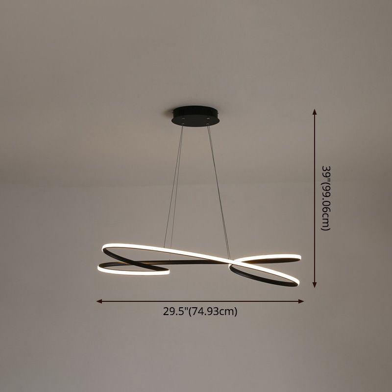 Simplicity Line LED Chandelier Light Aluminum Modern Style Bedroom Hanging Light