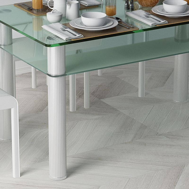 Metall modernes Rechteck Innentischglas Tisch für Küche und Esszimmer