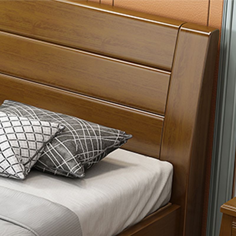 Traditional Pine Wood with Headboard Rectangular Panel Standard Bed