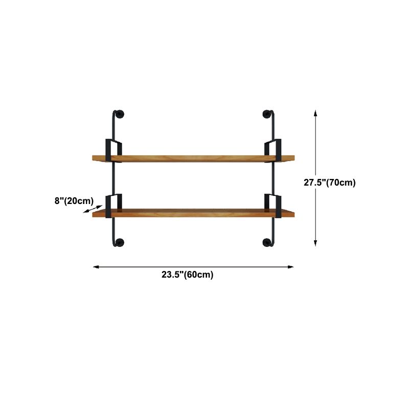 7.87"W Bookshelf Wall Mounted Industrial Style Bookcase for Home Study Room