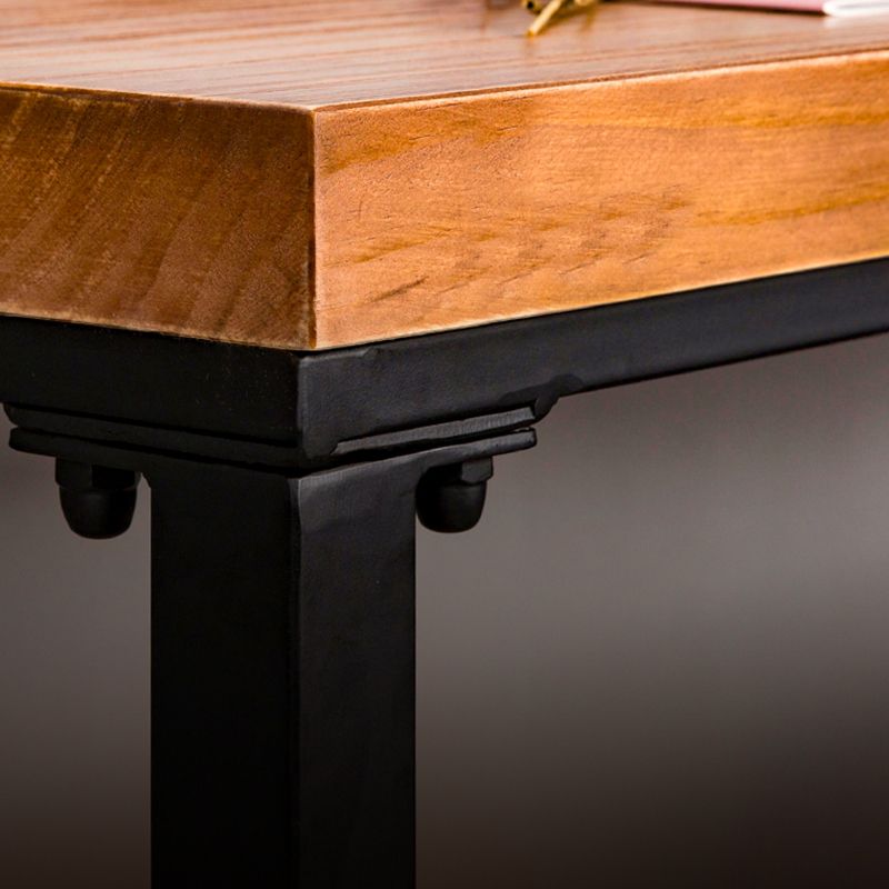 Industrial Bar Height Table Solid Wood Top BistroTable for Patio Use