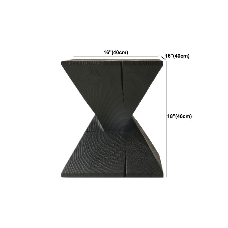 Contemporary Style Side End Table Wooden Pedestal Sofa Side Accent Table in Black