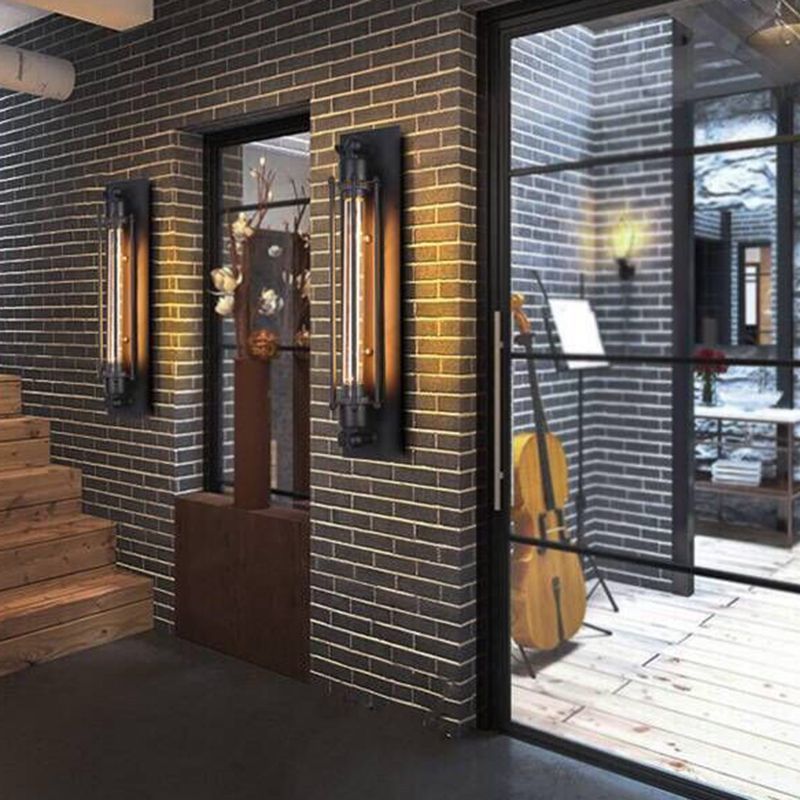 Industrial 1 / 2 / 3 / 4 - Light Wall Mounted Light - Wrought Iron Tube Wall Light