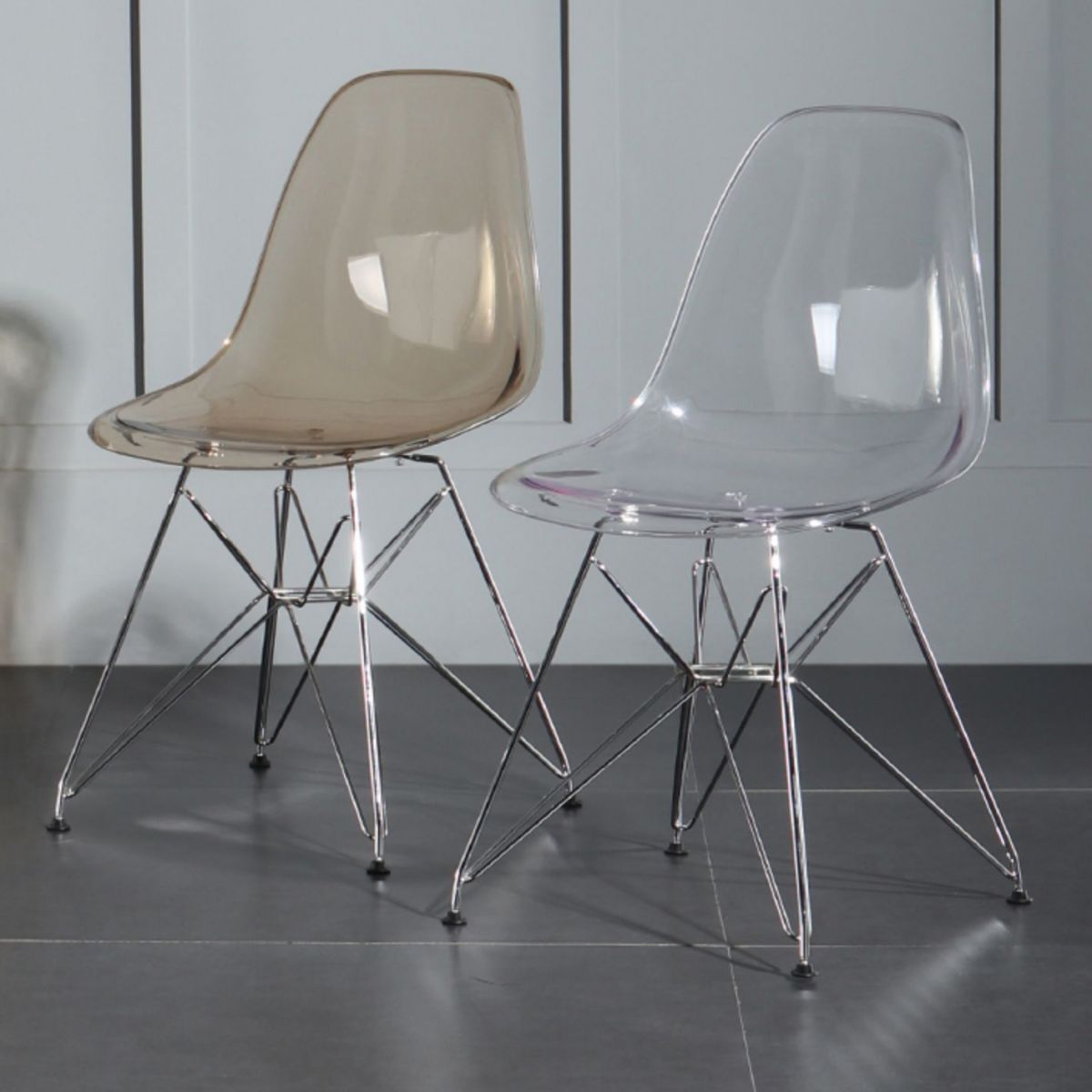 Contemporary Style Kitchen Metal Dining Chairs Armless Dining Side Chairs