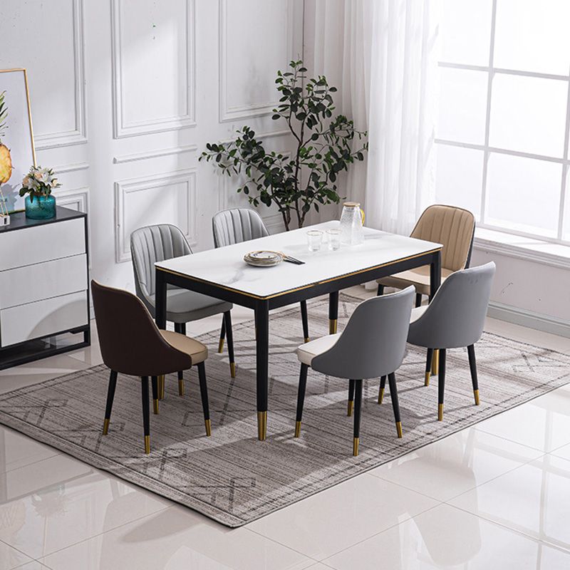 Silla lateral interior escandinava Silla de comedor Parsons tapizada de metal