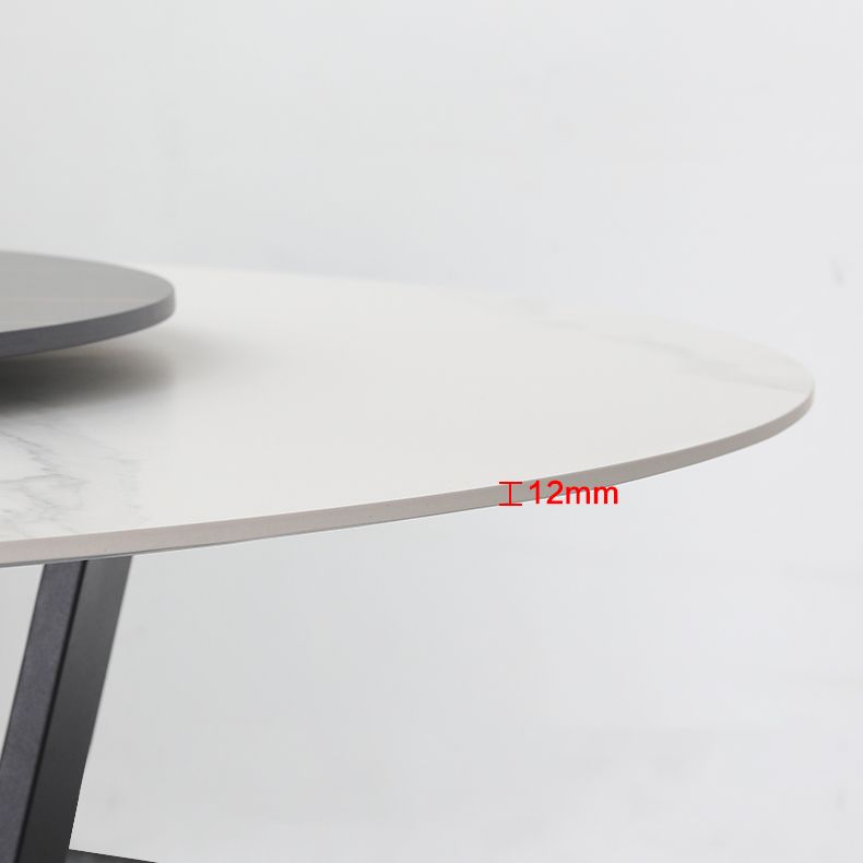Modern Dinette Set 1/4/5/7 Pieces Round Sintered Stone Top Dining Table Set with Turntable