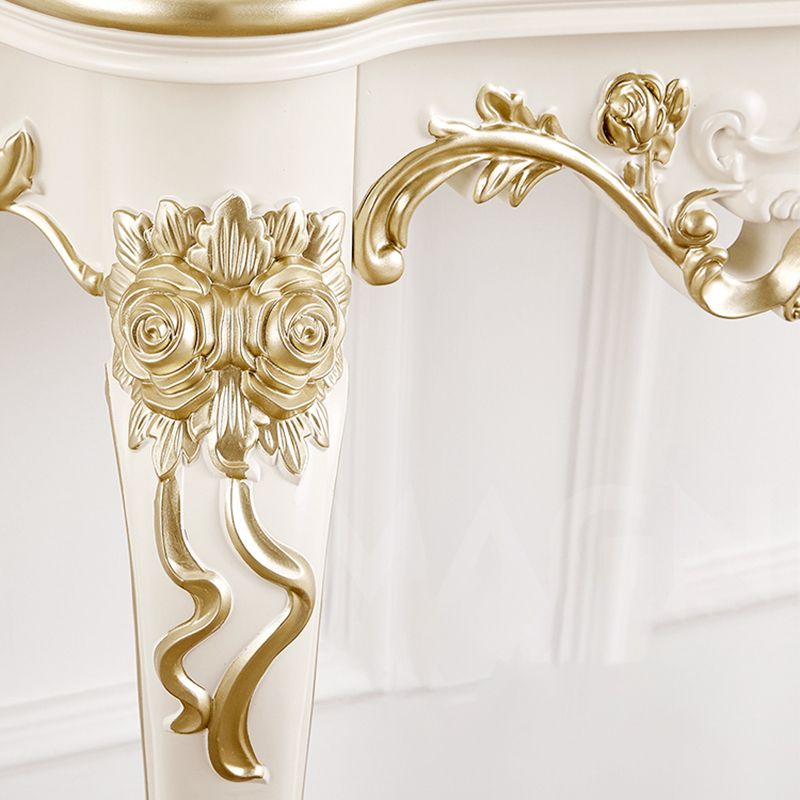 Victorian Hall 4 Legs Solid Wood Half Moon Console Accent Table