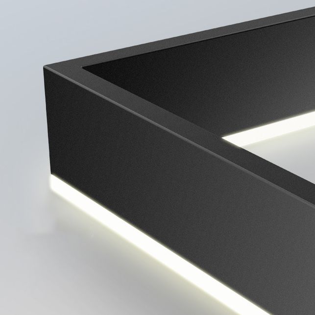 Square Shape Metal Hanging Lights Modern Style Hanging Light Fixtures in Black